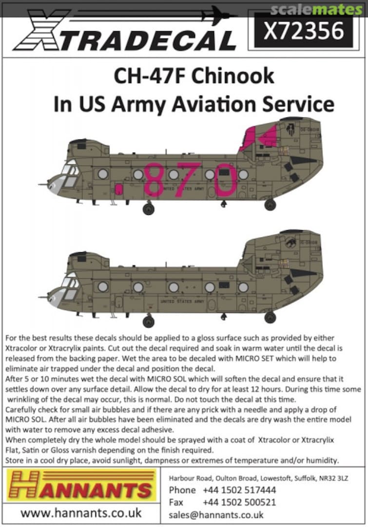 Boxart CH-47F Chinook X72356 Xtradecal