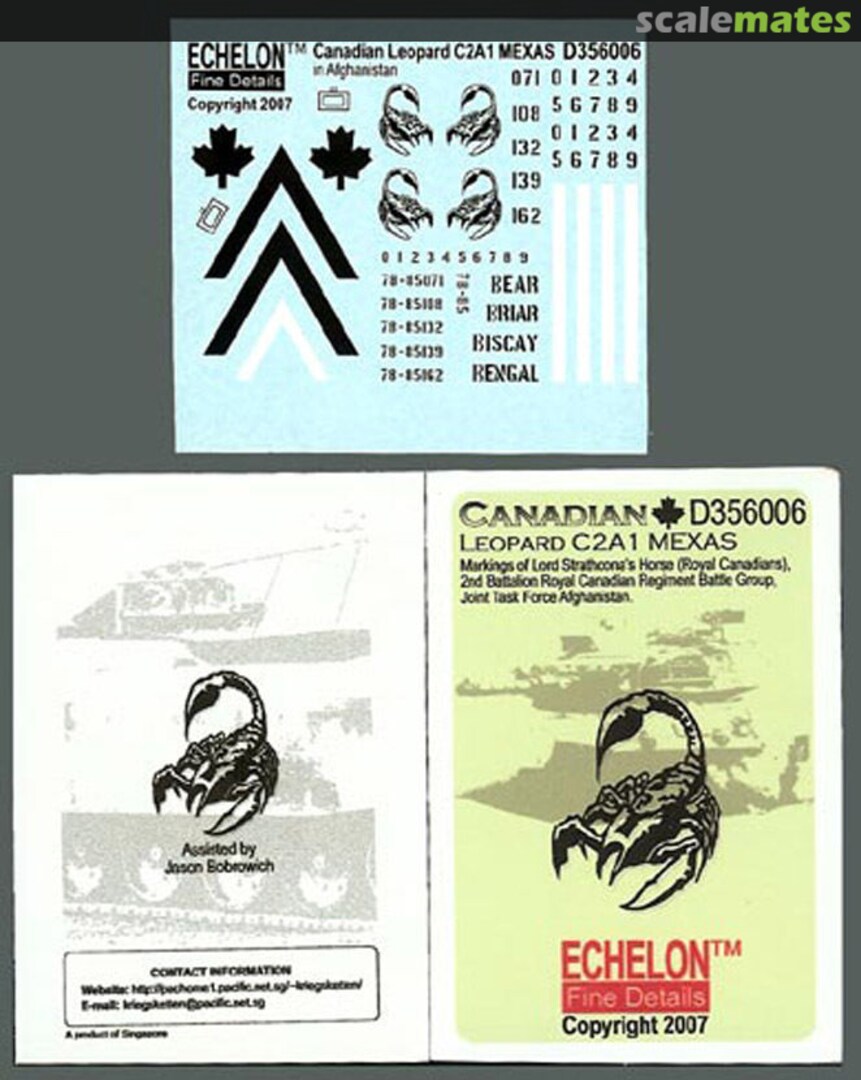 Boxart Canadian Leopard C2A1 MEXAS Markings D356006 Echelon Fine Details