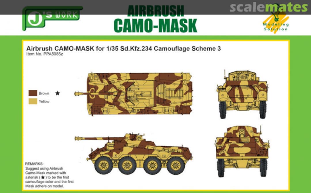 Boxart CAMO-MASK 1/35 Sd. Kfz. 234 Camouflage Scheme #3 PPA5085 J's Work