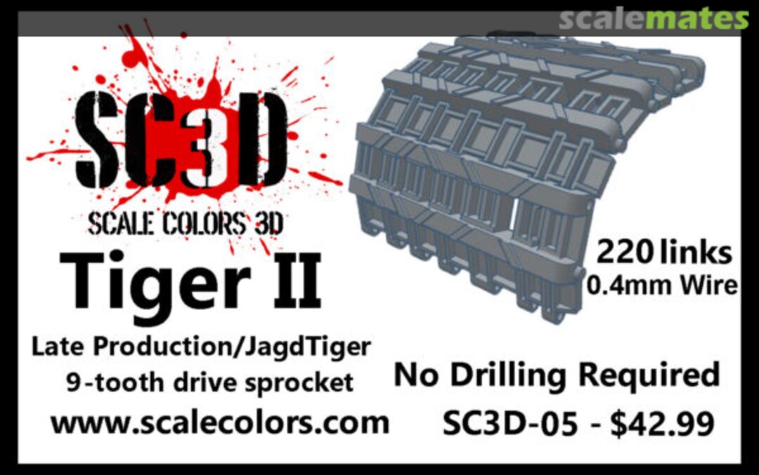 Boxart Tiger II/JagdTiger 9-tooth drive sprocket tracks SC3D-05 Scale Colors