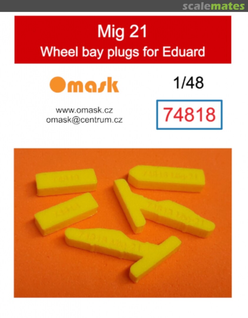 Boxart Mig 21 wheel bay plugs (for Eduard) 74818 Omask