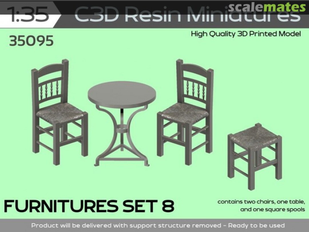 Boxart Furniture Set 8 35095 C3D Resin Miniatures