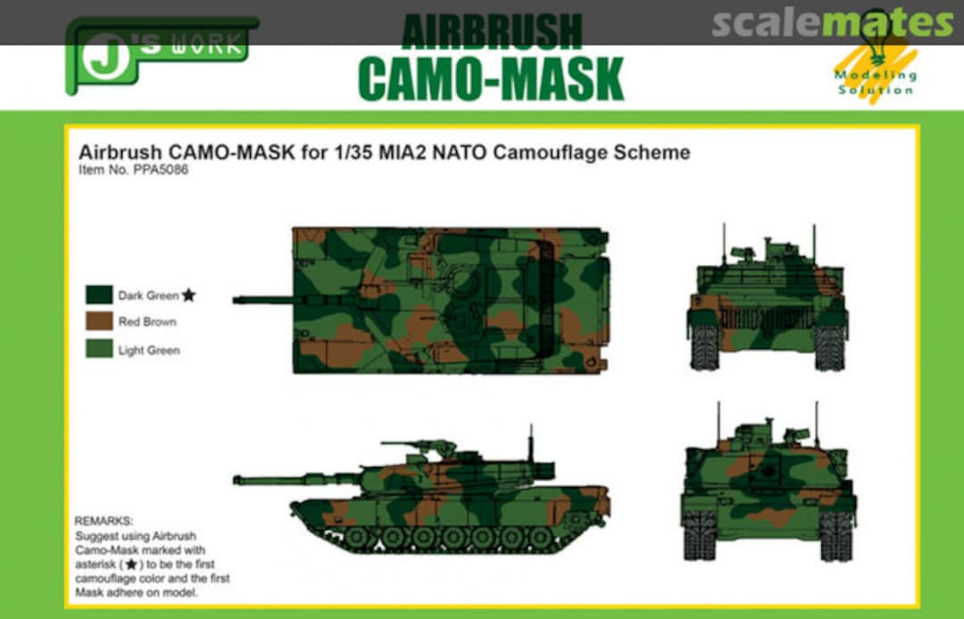 Boxart CAMO-MASK 1/35 M1A2 Abrams NATO Camouflage PPA5086 J's Work