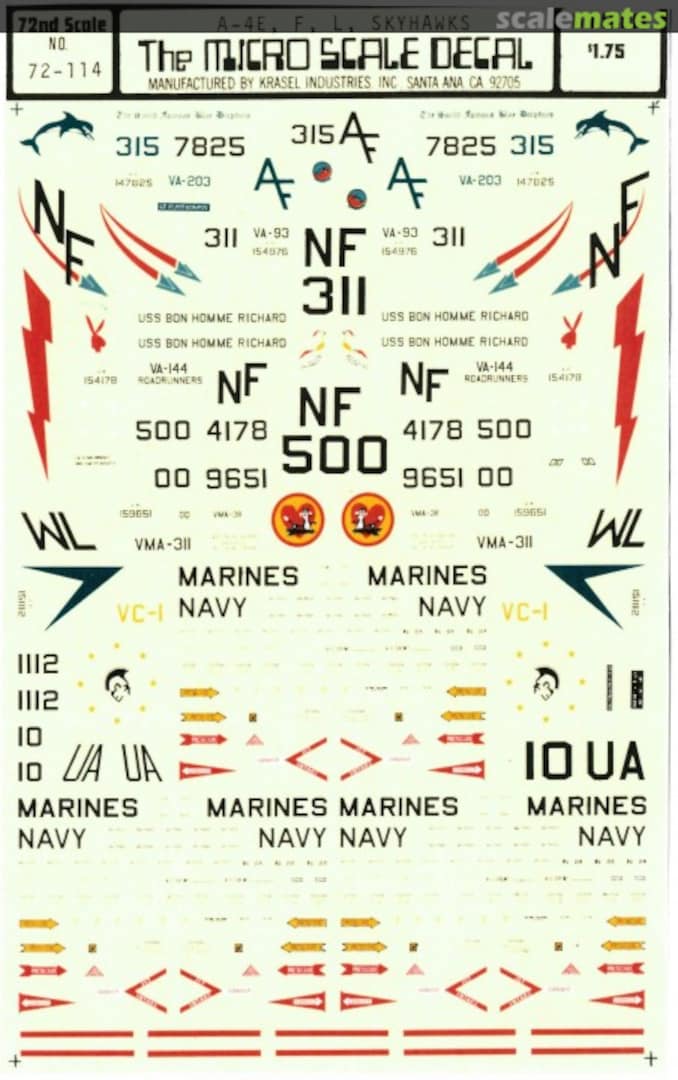 Boxart A-4E, F, L, Skyhawks 72-114 Microscale