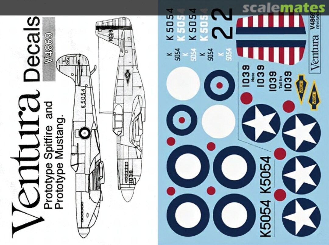 Boxart Supermarine Spitfire Prototype & North American XP-51 Mustang V4869 Ventura