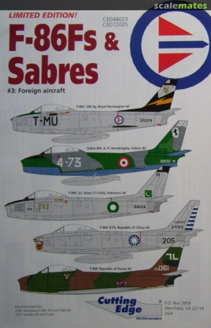 Boxart F-86Fs & Sabres CED72025 Cutting Edge Modelworks