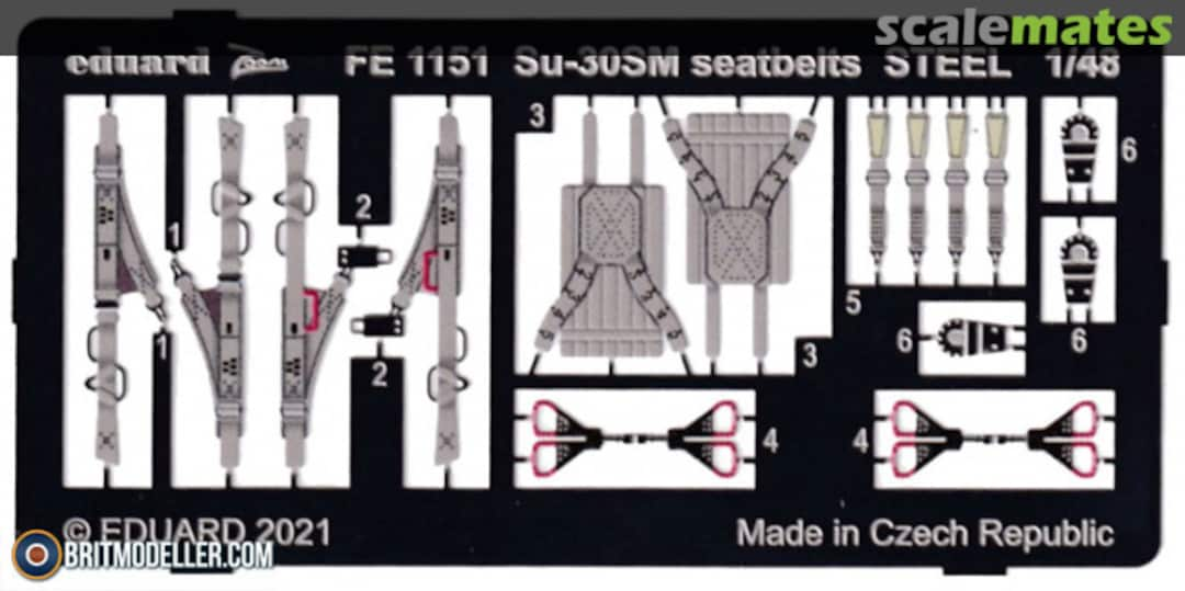 Boxart Su-30SM Seatbelts STEEL FE1151 Eduard