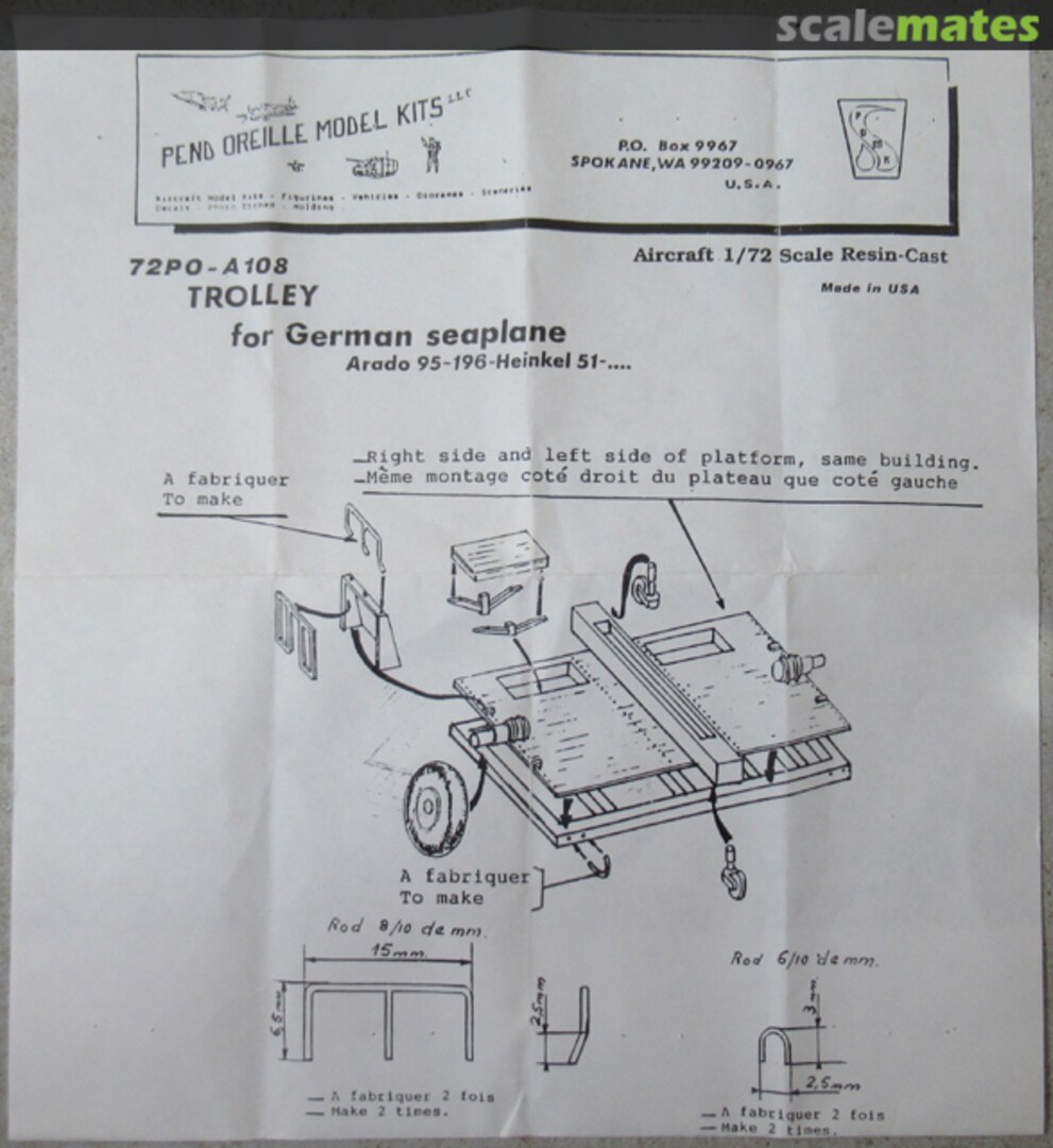 Boxart Trolley for German seaplane 72PO-A108 POMK