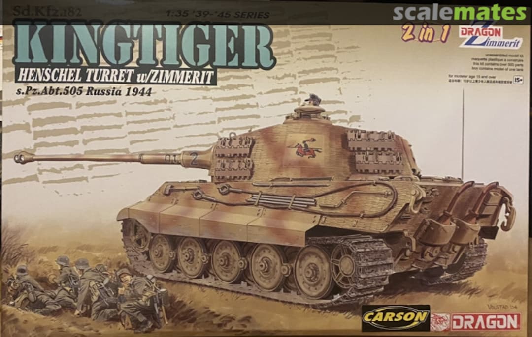 Boxart Kingtiger Henschel Turret w/Zimmerit 6840-2021 Dragon