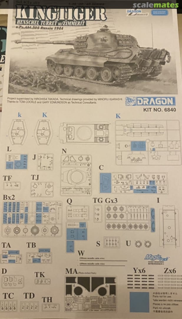 Contents Kingtiger Henschel Turret w/Zimmerit 6840-2021 Dragon