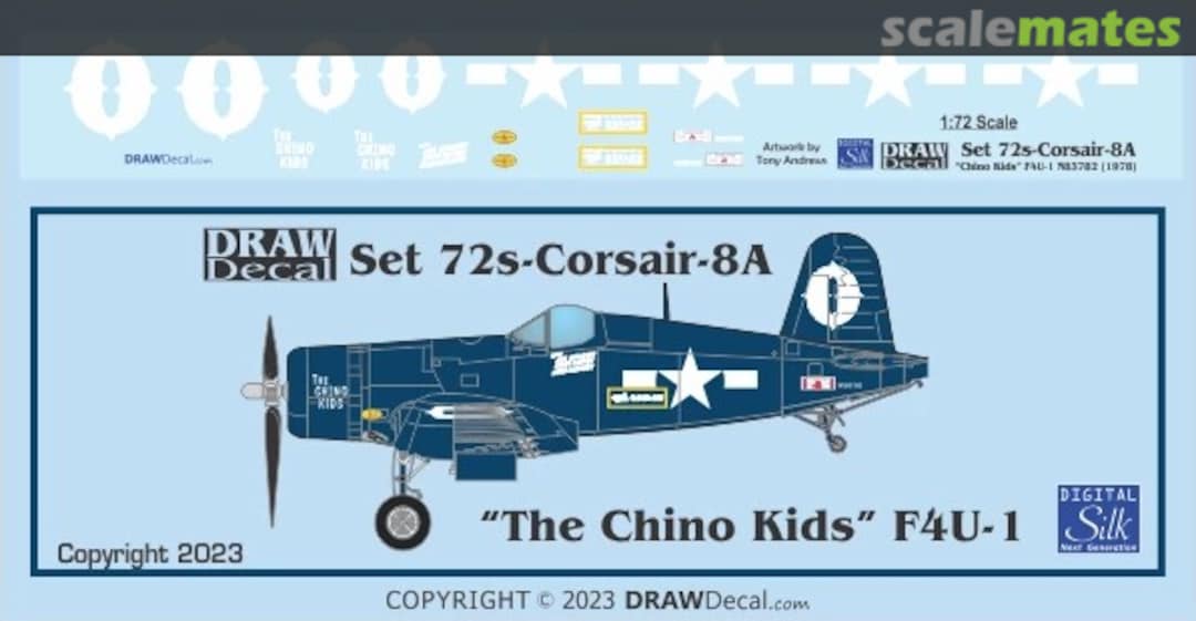 Boxart “The Chino Kids” Race 0 F4U-1 72-Corsair-08A Draw Decal