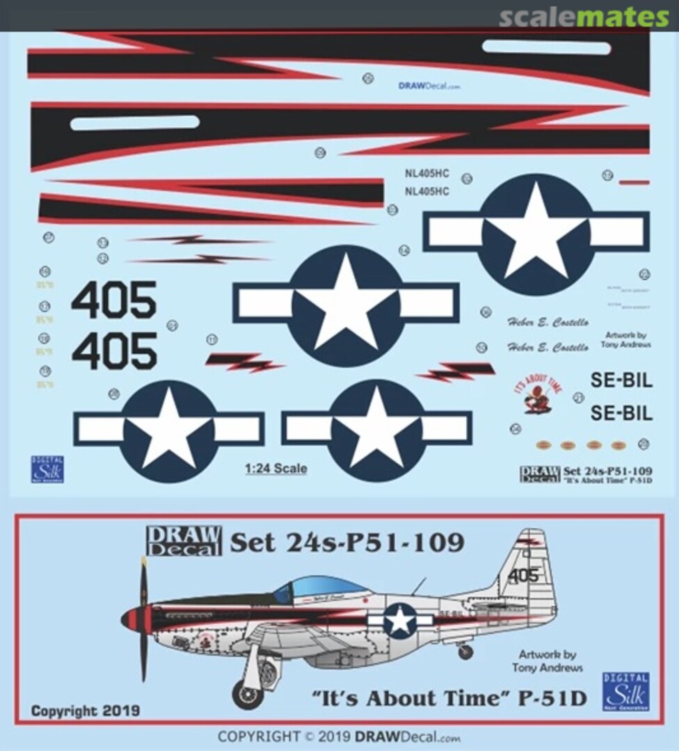 Boxart “It’s About Time” P-51D 24-P51-109 Draw Decal