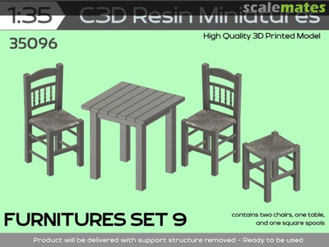 Boxart Furniture Set 9 35096 C3D Resin Miniatures