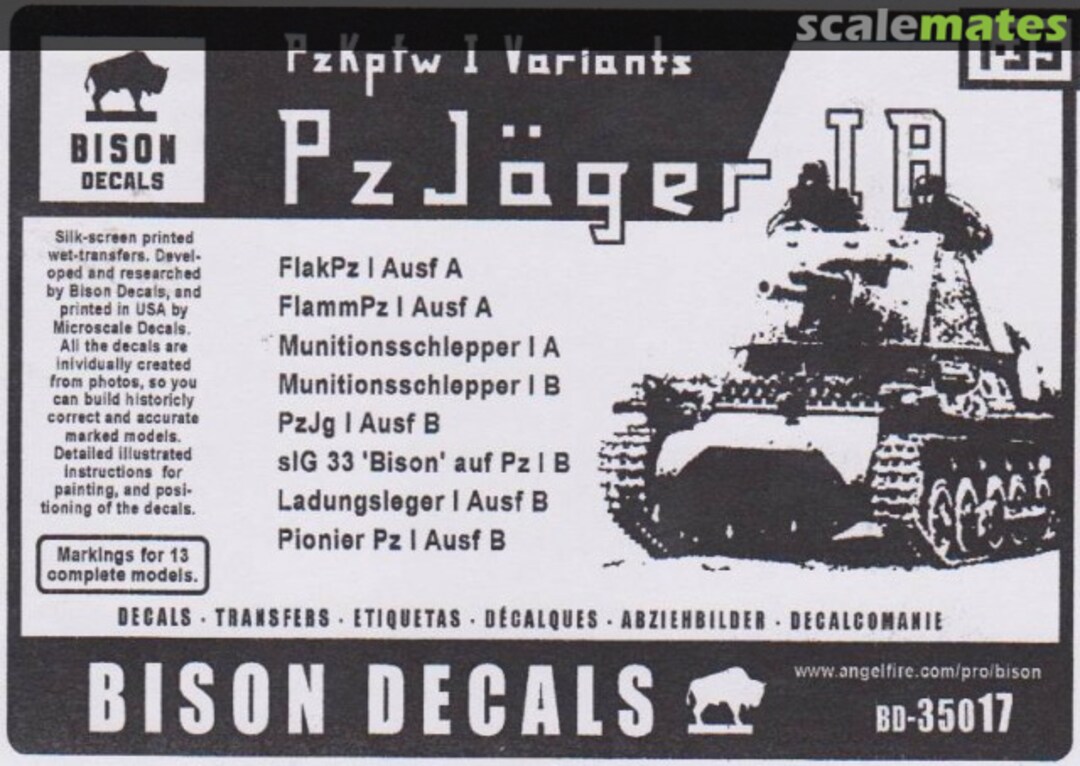 Boxart PzJäger IB 35017 Bison Decals