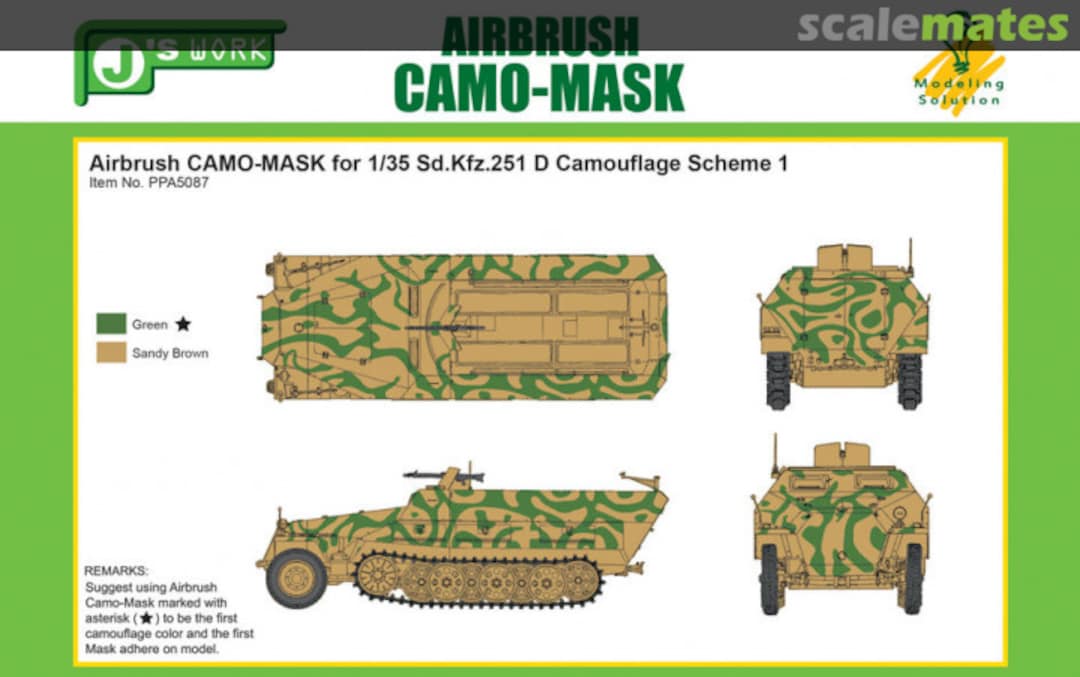 Boxart CAMO-MASK 1/35 Sd.Kfz. 251 D Camouflage Scheme #1 PPA5087 J's Work