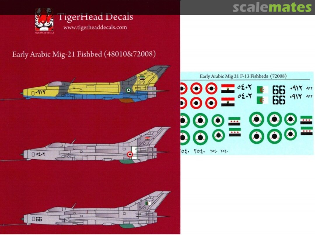 Boxart Early Arabic Mig-21 Fishbed 72008 TigerHead Decals