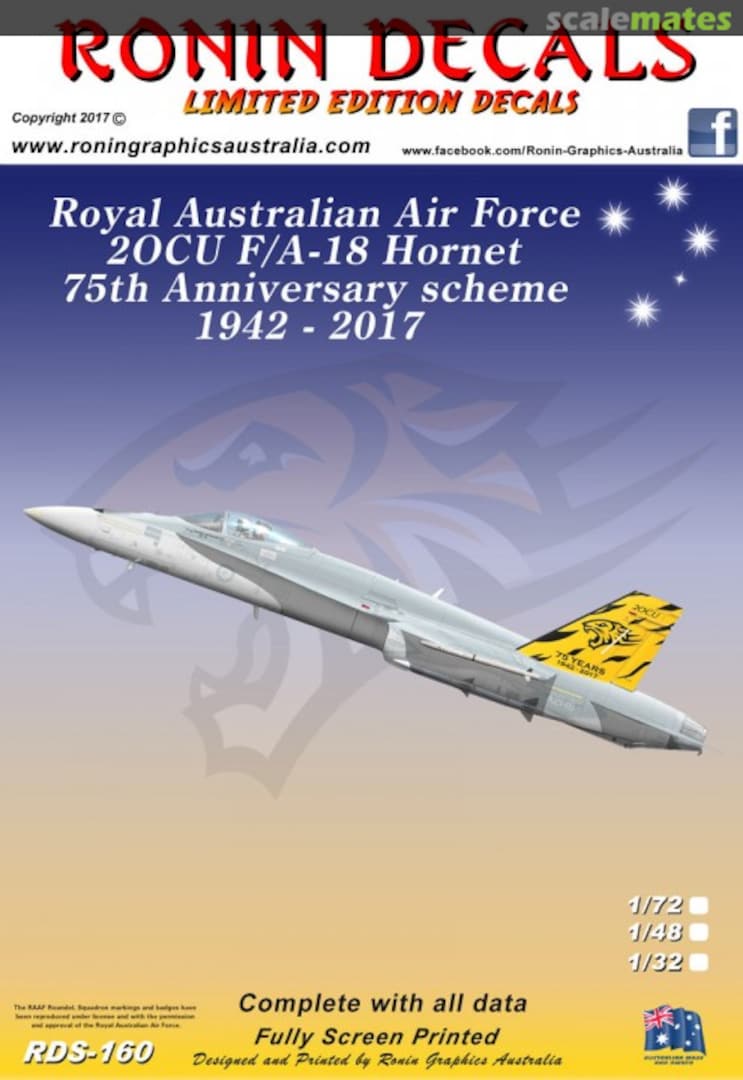 Boxart RAAF 2OCU F/A-18 Hornet RDS-160 Ronin Decals