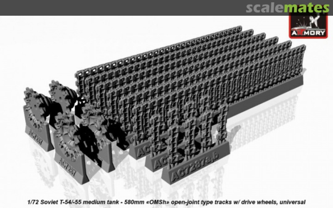 Boxart T-54/55 OMSh tracks w/ drive wheels AC7287A Armory