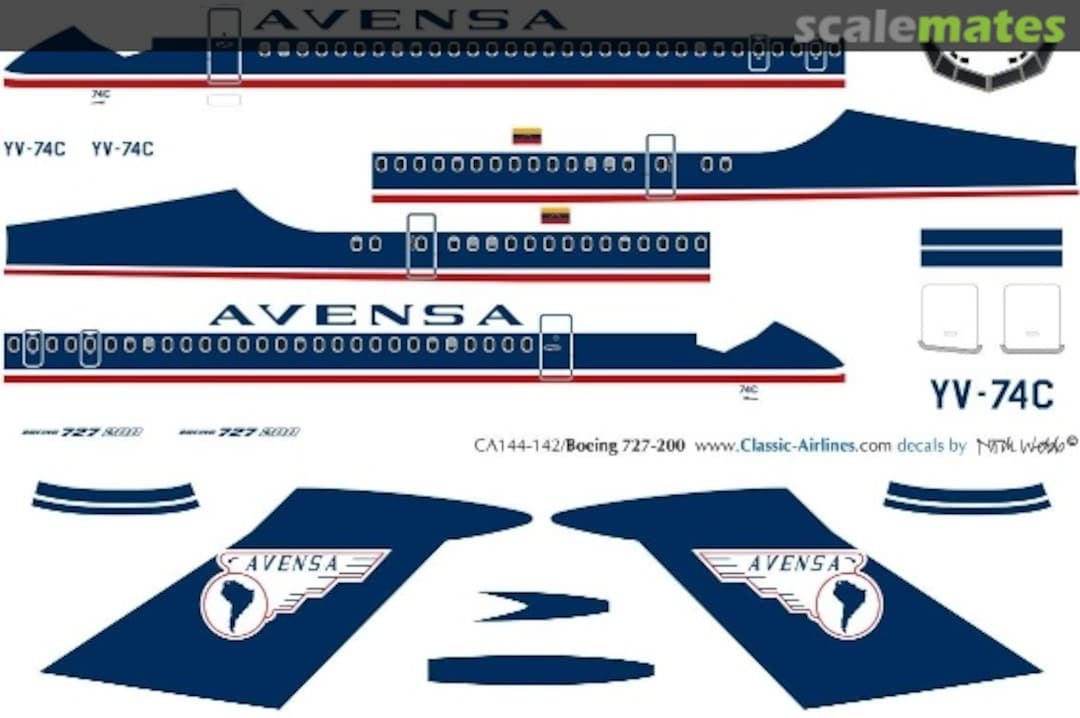 Boxart Avensa (del) 727 CA144-142 Classic Airlines