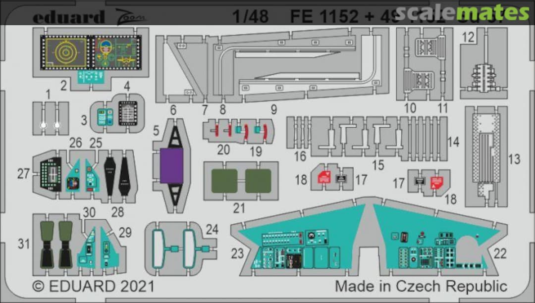 Boxart Su-57 detail set FE1152 Eduard