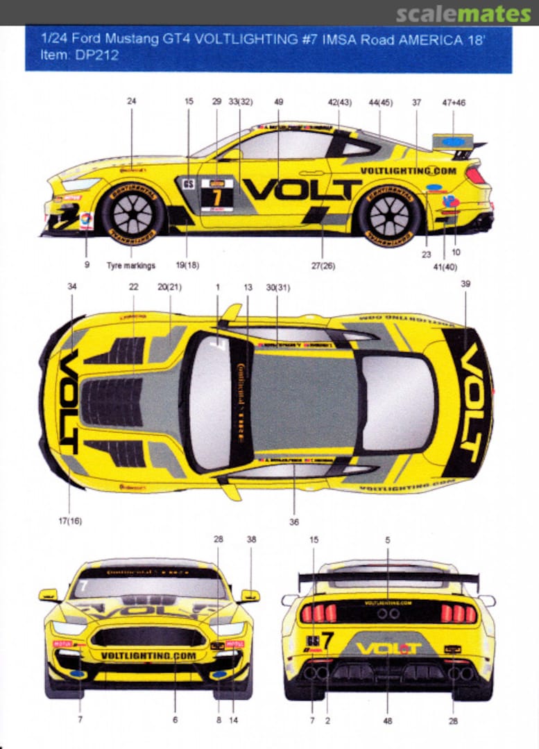 Boxart Ford Mustang GT4 Volt Lighting #7 IMSA Road America 18' DP212 Decalpool