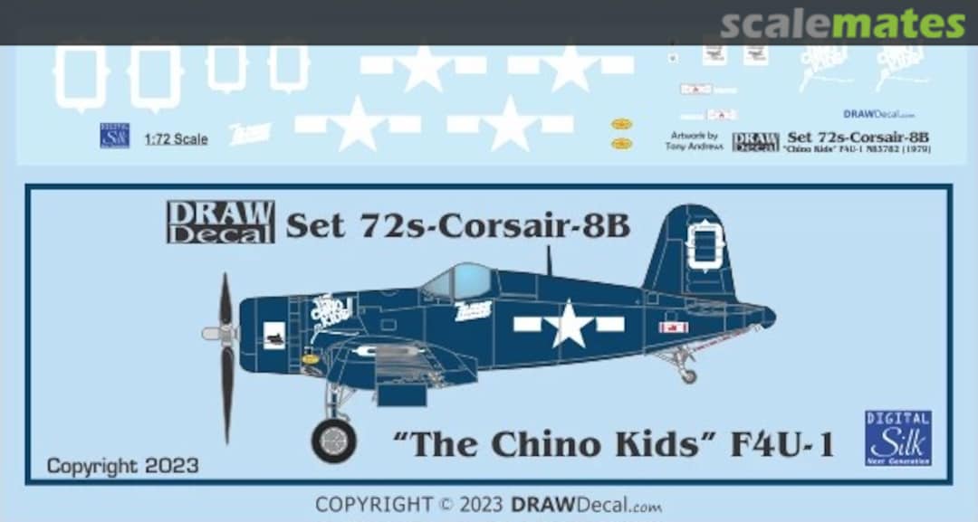 Boxart “The Chino Kids” Race 0 F4U-1 72-Corsair-08B Draw Decal