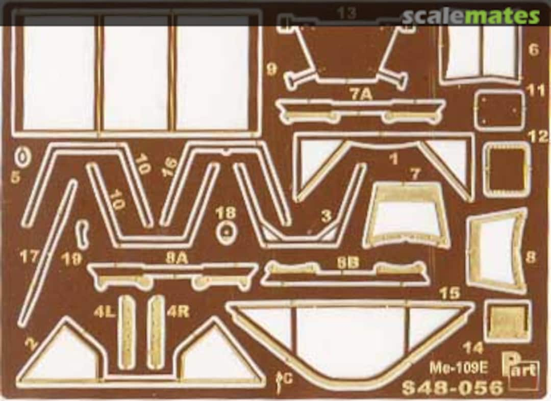 Boxart Canopy frames Bf-109E S48-056 Part