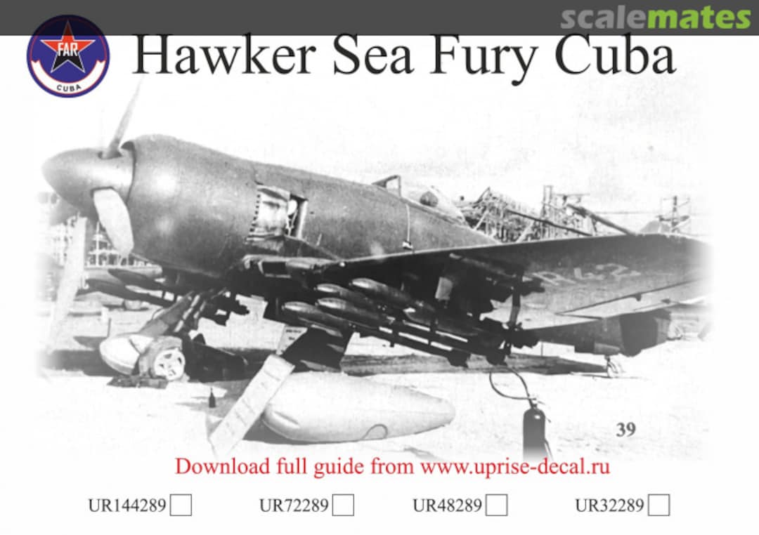 Boxart Hawker Sea Fury Cuba UR48289 UpRise Decal Serbia