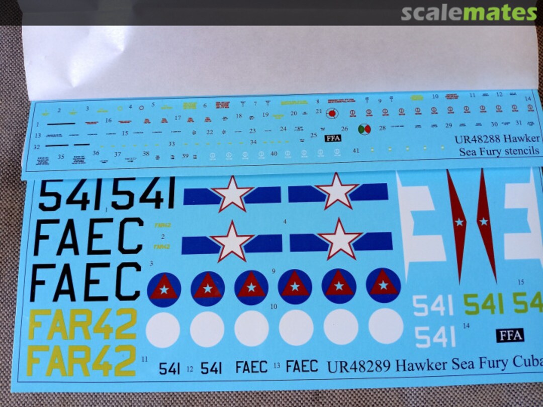Contents Hawker Sea Fury Cuba UR48289 UpRise Decal Serbia