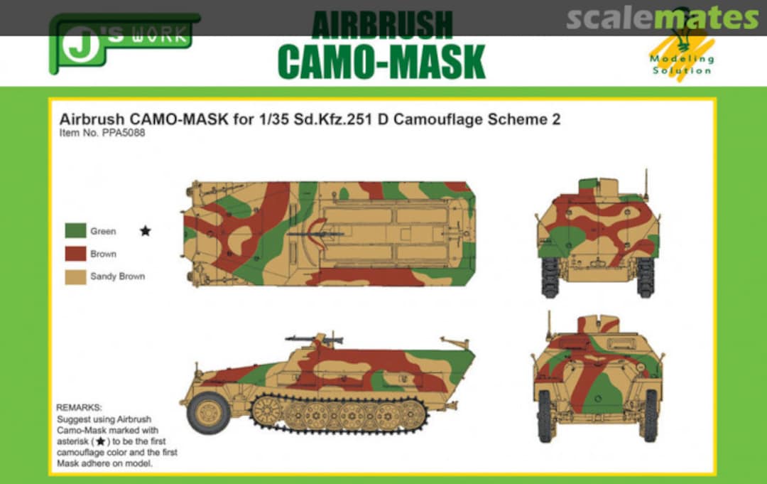 Boxart CAMO-MASK 1/35 Sd.Kfz. 251 D Camouflage Scheme #2 PPA5088 J's Work