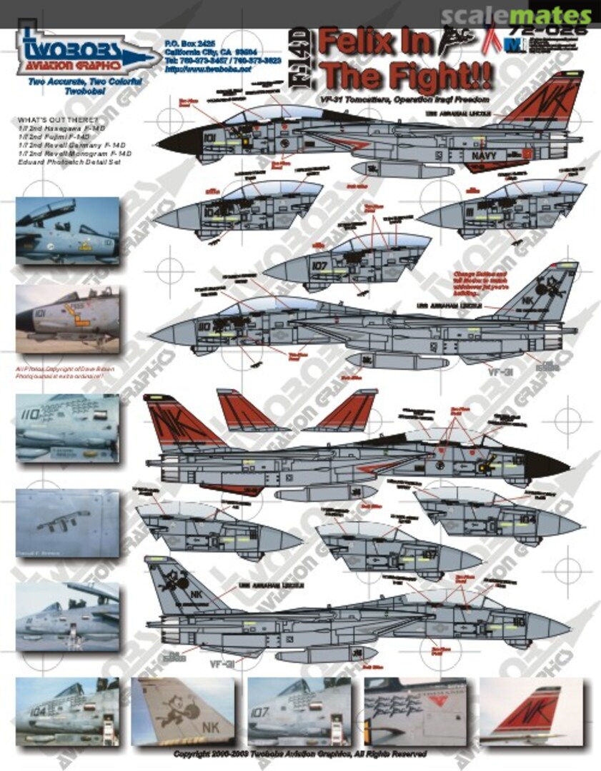 Boxart F-14D Felix in the Fight!! 72-026 TwoBobs Aviation Graphics