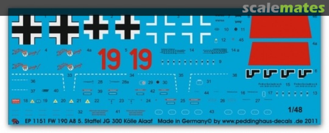 Boxart Fw 190 A-8 EP 1151 Peddinghaus-Decals