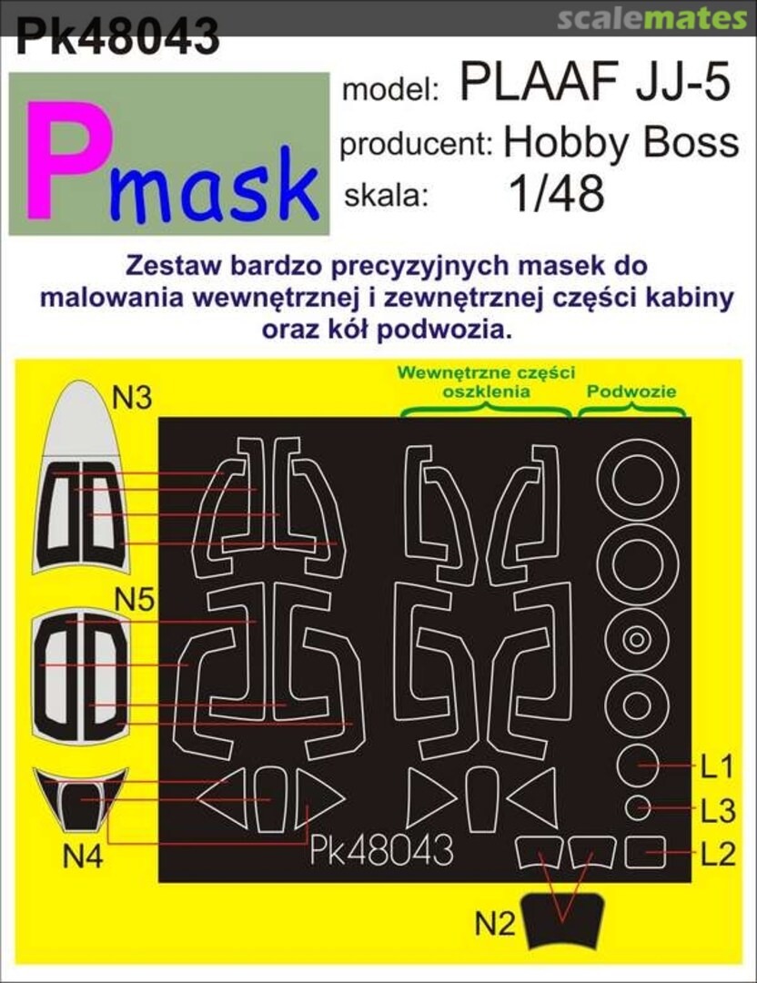 Boxart PLAAF JJ-5 - canopy and wheel masks PK48043 Pmask