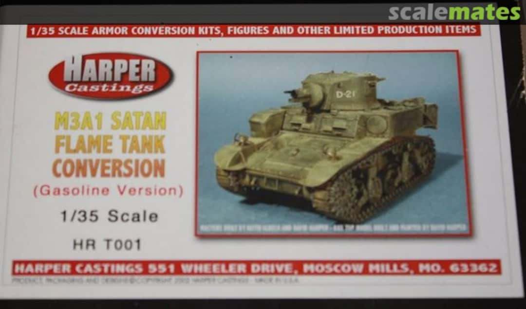 Boxart M3A1 Satan Flame Tank conversion (gasoline version) HR T001 Harper Castings