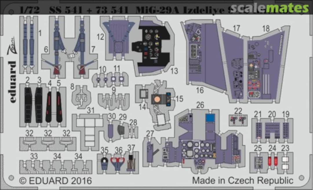 Boxart MiG-29A Izdeliye 9-12 interior SS541 Eduard