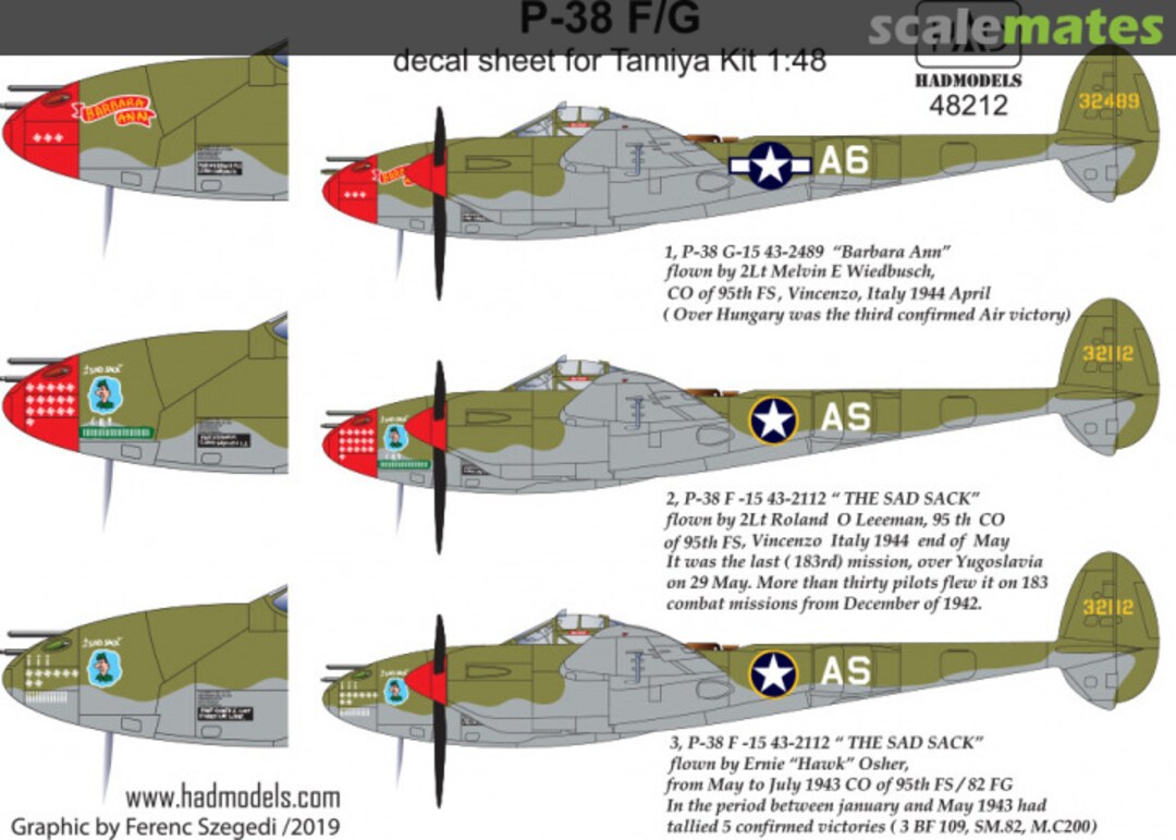 Boxart P-38F/G Lightning 48212 HADmodels 