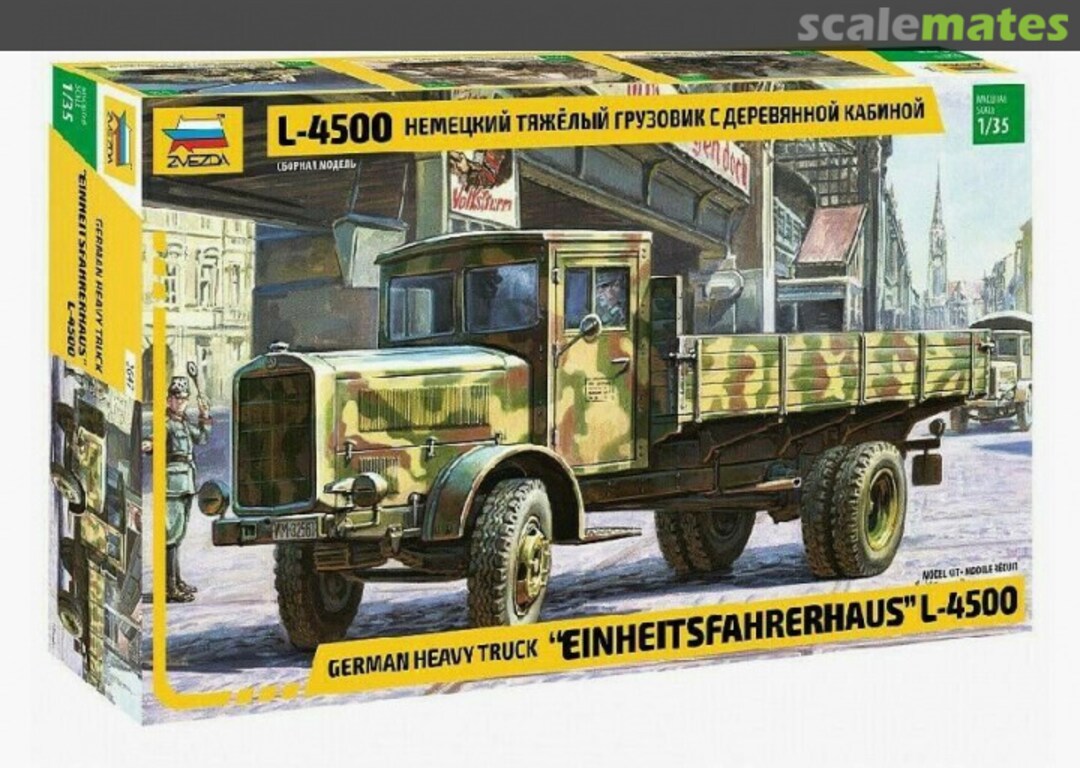 Boxart Heavy Truck "Einheitsfahrerhaus" L-4500 3647 Zvezda