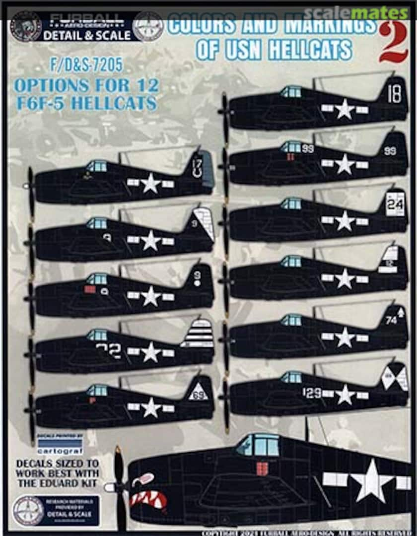 Boxart Colors & Markings of USN Hellcats Part 2 F/D&S-7205 Furball Aero-Design