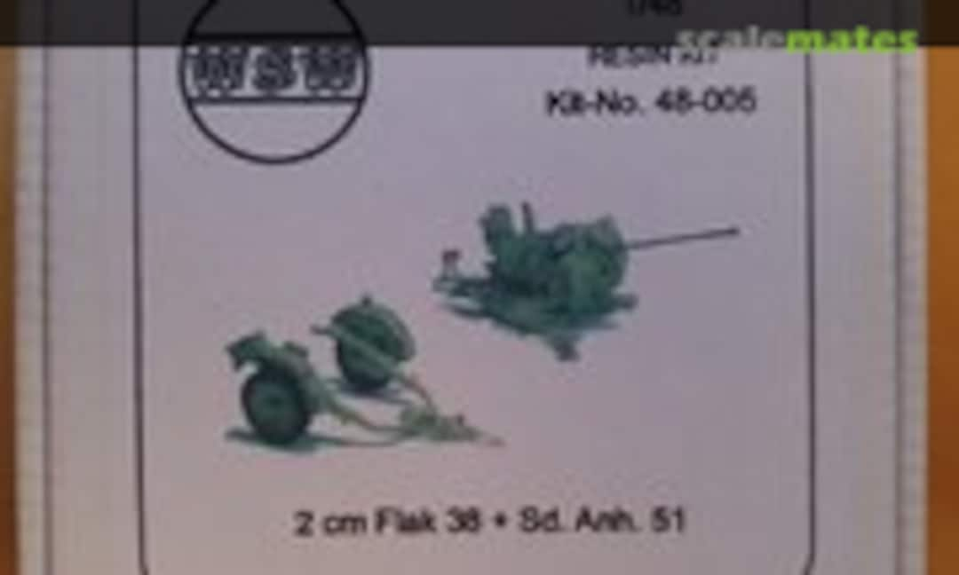 1:48 2 cm Flak 38 + Sd. Anh. 51 (WSW Modellbau 48-005)