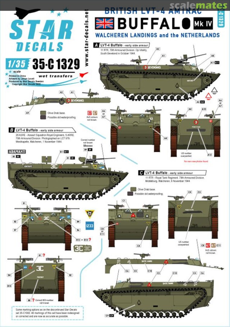 Boxart British LVT-4 Buffalo Mk IV 35-C1329 Star Decals