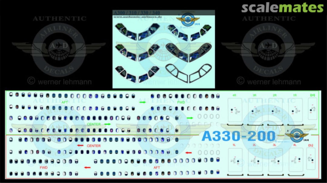 Boxart Cockpit and Cabin Windows A330-200 A330-200 Authentic-Airliner-Decals