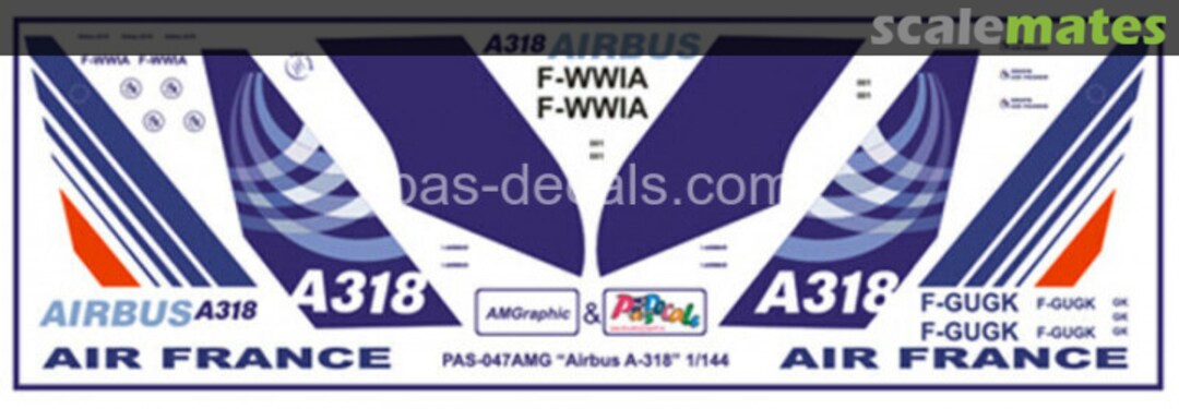 Boxart Airbus A 318 (1/144) Home Color PAS047-AMG Pas Decals