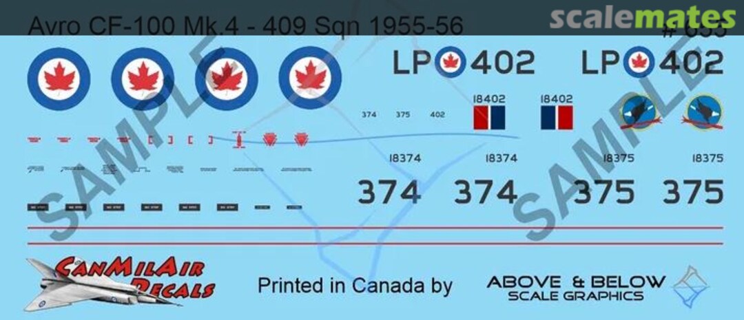 Boxart Avro CF-100 Canuck Mk. 4 - 409 Sqn (1955-56) 655 Above & Below Graphics