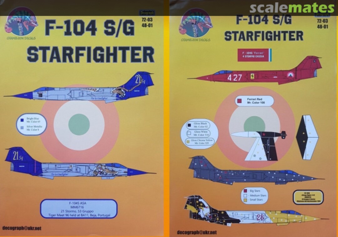 Boxart F-104 S/G Starfighter 48-01 Chameleon Decals