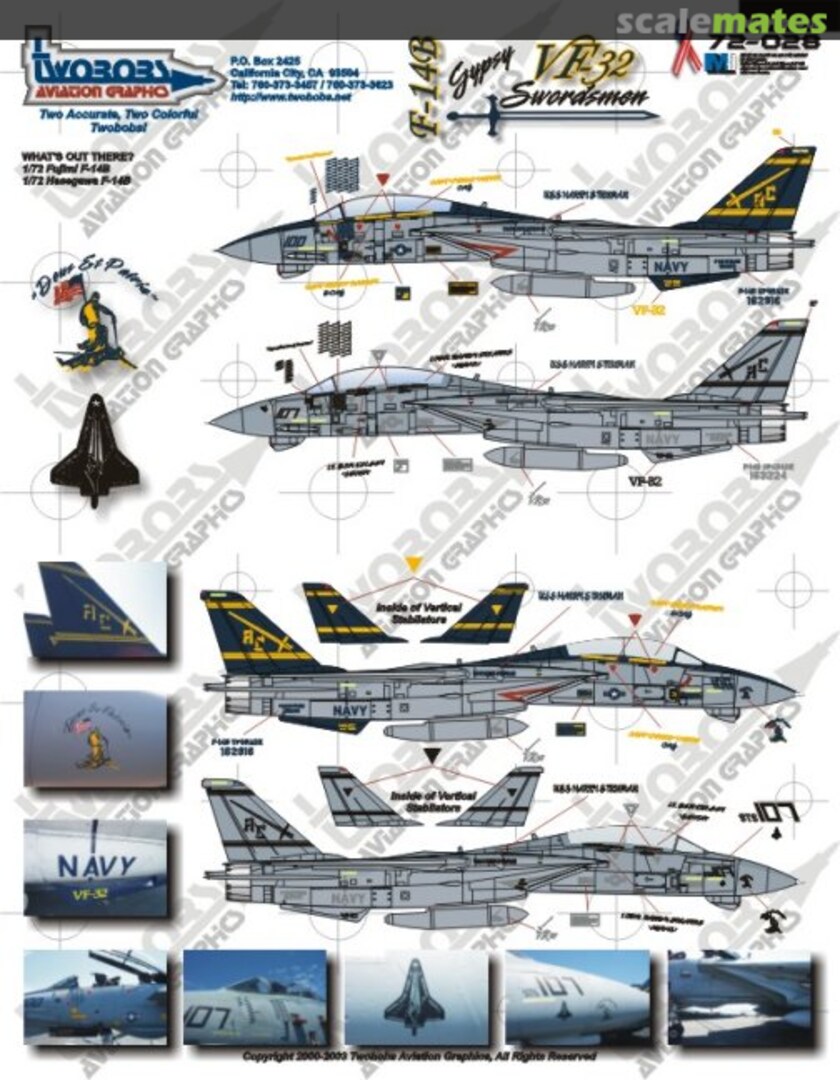 Boxart F-14B Tomcat - VF-32 Gypsy Swordsmen 72-028 TwoBobs Aviation Graphics