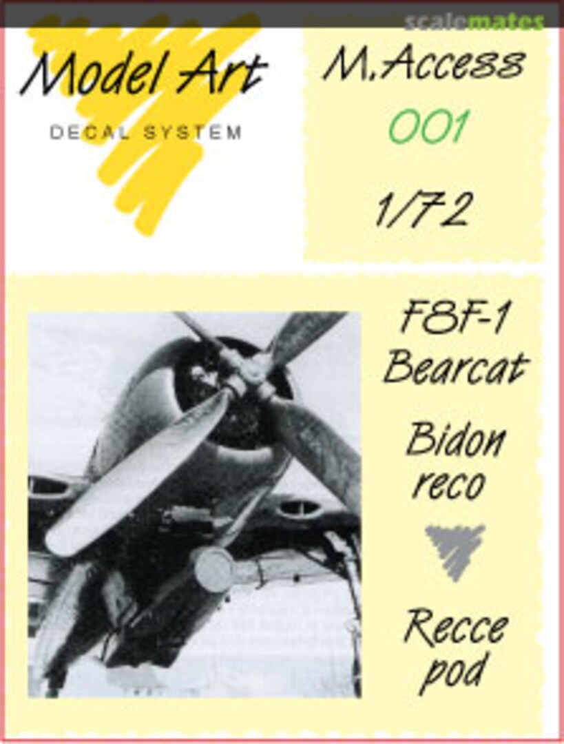 Boxart F8F-1 Bearcat Bidon reco - Recce pod M.Access 001 Model Art Decal System