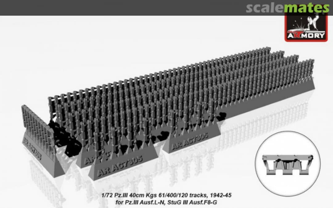 Boxart Pz.III 40cm Kgs 61/400/120 tracks, 1942-45 AC7305A Armory