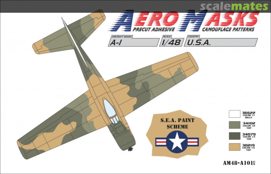 Boxart A-1 USA S.E.A. paint scheme AM48-A101 AeroMasks