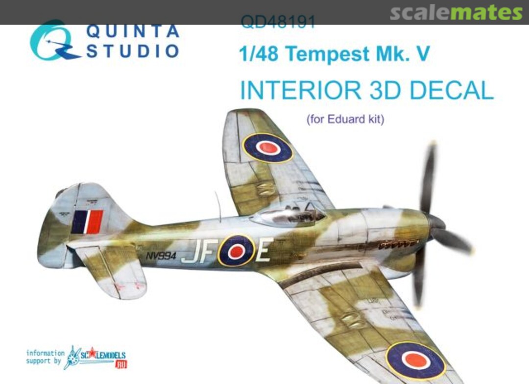 Boxart Tempest Mk. V interior 3D decals QD48191 Quinta Studio