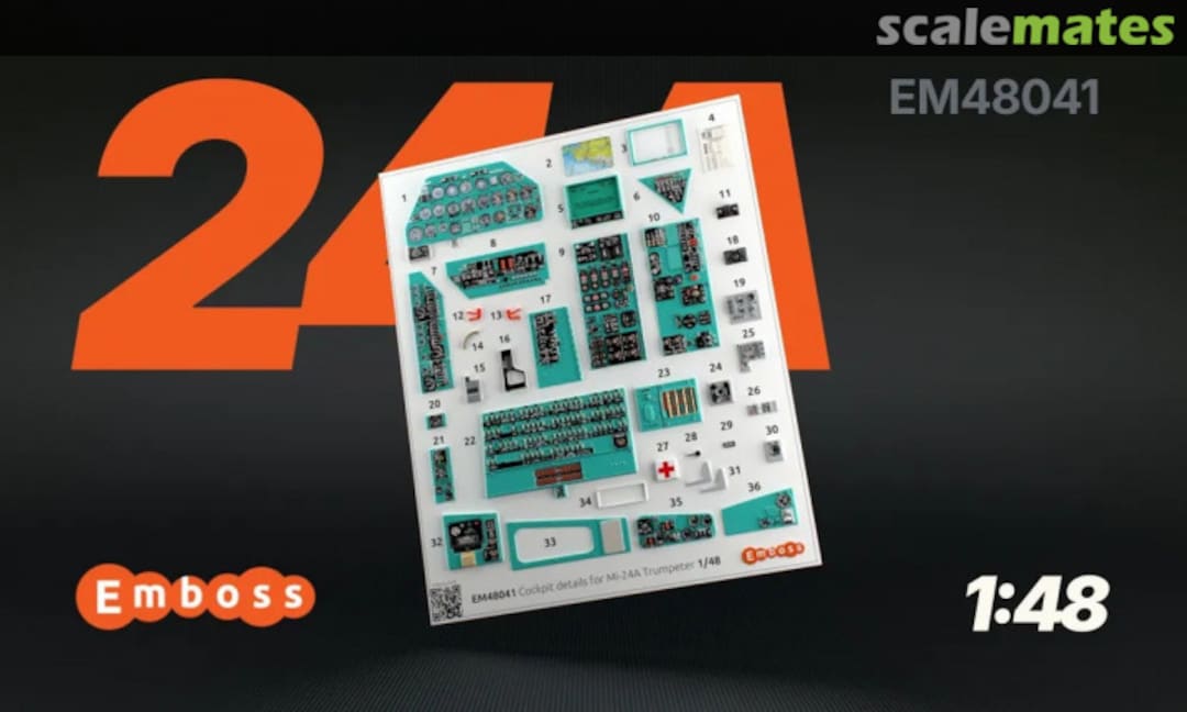 Boxart Mi-24A interior 3D decals EM48041 Emboss